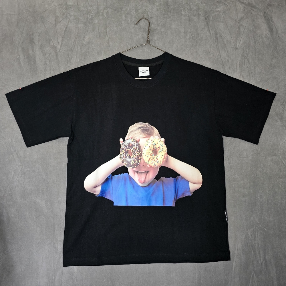 ADLV Acme De La Vie Black Shirt Mens W/Baby Face Donuts Graphic ADLV A3-21